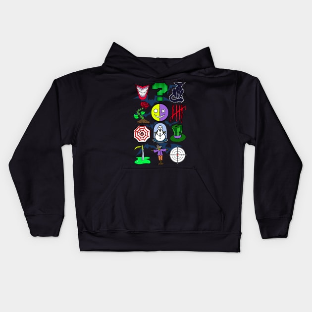 Bat Icons Kids Hoodie by IAmWBeard